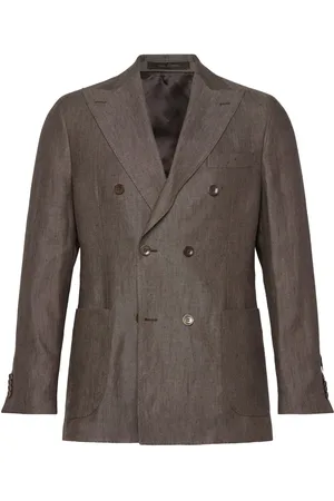 Oscar Jacobson Farris Patch Soft Blazer Suits & Blazers Blazers Double Breasted Blazers Brown