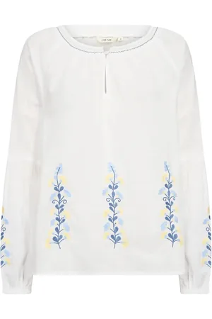 Cream Crsara Blouse Tops Blouses Long-sleeved White