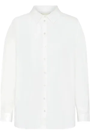 My Essential Wardrobe Sunnamw Boxy Shirt Tops Shirts Long-sleeved White