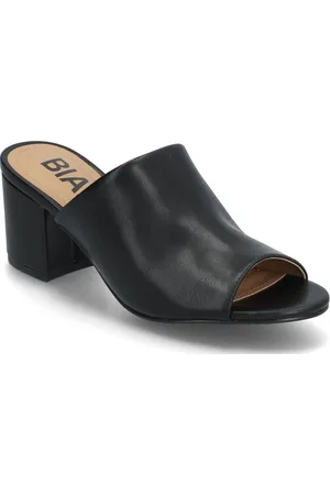 Bianco Biacate Mule Faux Leather Shoes Mules & Slip-ins Heeled Mules Black