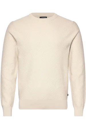 J Lindeberg M Cotton Structure Sweater Designers Sweat-shirts & Hoodies Sweat-shirts Cream