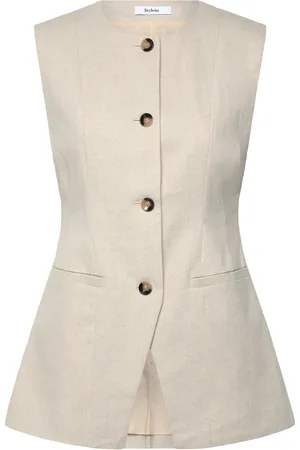 Stylein Sirella Vest Designers T-shirts & Tops Sleeveless Cream