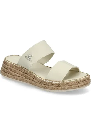 Calvin Klein Sporty Rope Mg Lth Webbing Shoes Summer Shoes Platform Sandals White