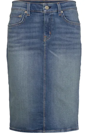 Ralph Lauren Denim Skirt Polvipituinen Hame Blue