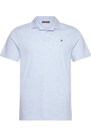 Morris Dylan Piqué Shirt Tops Polos Short-sleeved Blue