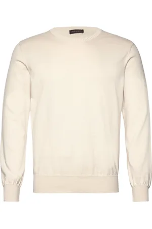 Oscar Jacobson Valter Roundneck Designers Sweat-shirts & Hoodies Sweat-shirts Cream