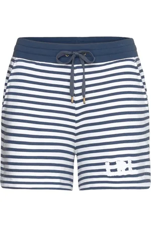Ralph Lauren Striped French Terry Drawcord Short Bottoms Shorts Sweat Shorts Navy