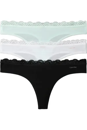 Calvin Klein Thong 3Pk Stringit Alusvaatteet Black