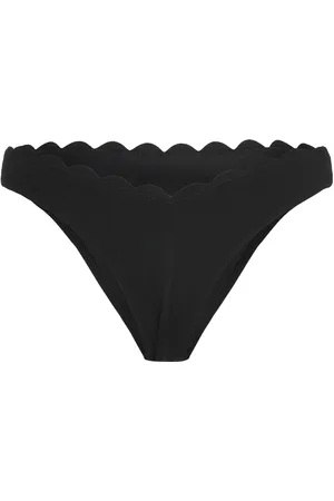 Hunkemöller Scallop High Leg R Swimwear Bikinis Bikini Bottoms Bikini Briefs Black