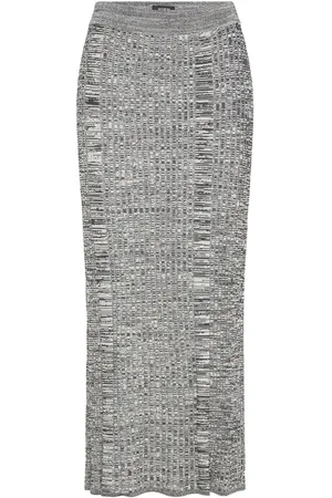 Scotch&Soda Maxi Ribbed Knitted Skirt Skirts Knitted Skirts Grey