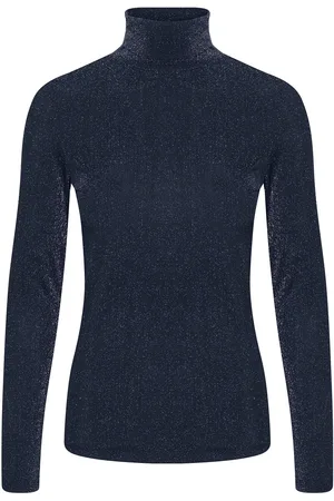 My Essential Wardrobe Hapermw Rollneck Blouse Tops Knitwear Turtleneck Navy