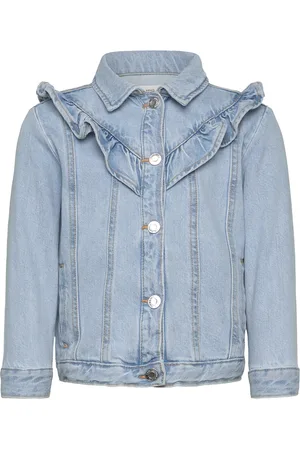 MANGO Cowgirl Jacket With Ruffles Outerwear Jackets & Coats Denim & Corduroy Blue