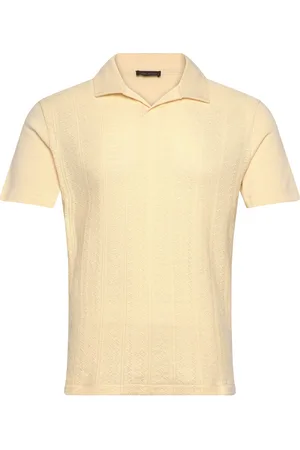 Oscar Jacobson Connor Structured Poloshirt Designers Polos Short-sleeved Cream