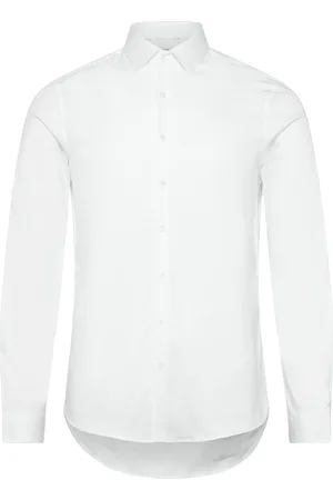 Calvin Klein Twill Easy Care Slim Shirt Tops Shirts Business White