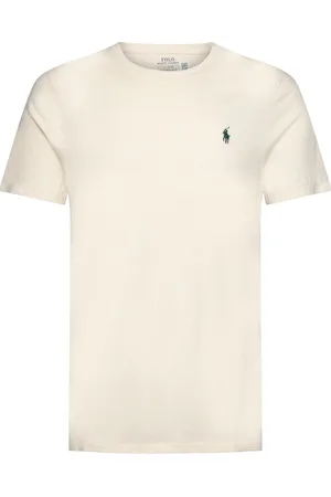 Ralph Lauren Custom Slim Fit Jersey Crewneck T-Shirt Designers T-shirts Short-sleeved Cream