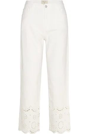 Freequent Fqtanni-Pants Bottoms Trousers Culottes White