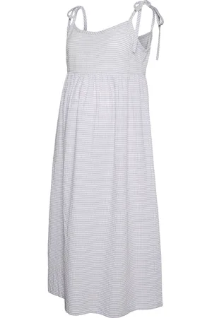 Mama;licious Mlvicki Strap Wo Midi Dress Dresses & Skirts Dresses Casual Dresses White