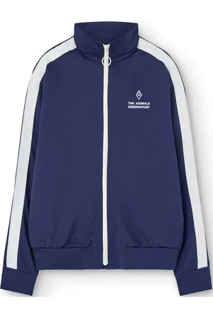 The Animals Observatory Zebra Kid Track Jacket Deep Blue Tops Sweat-shirts & Hoodies Sweat-shirts Blue
