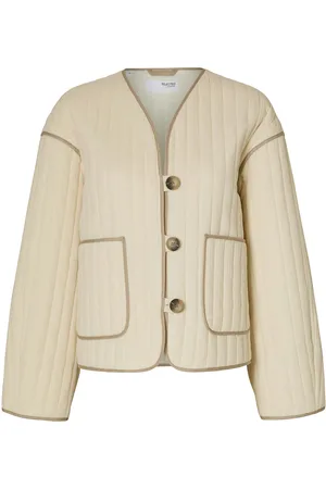 SELECTED Slflinn Quilted Jacket Tikkitakki Cream
