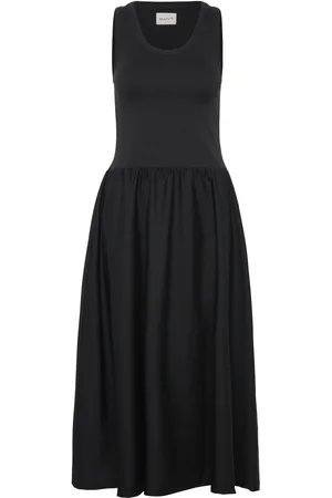 GANT Jersey Woven Midi Dress Polvipituinen Mekko Black