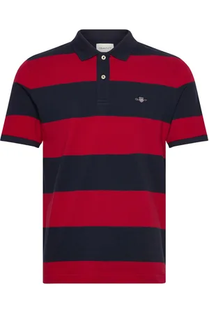 GANT Block Stripe Polo Tops Polos Short-sleeved Red