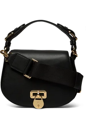 Ralph Lauren Leather Medium Tanner Crossbody Bag Bags Small Shoulder Bags-crossbody Bags Black