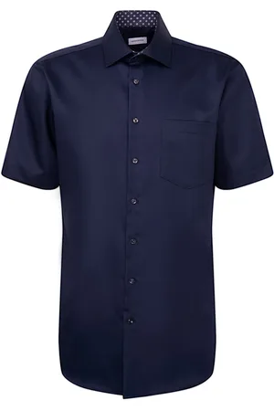 Seidensticker Business Kent Patch12 1/2 Tops T-shirts Short-sleeved Navy