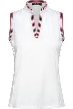 Ralph Lauren Tailored Fit Sleeveless Piqué Shirt Sport Women Sport Clothing Sports Tops & T-shirts White