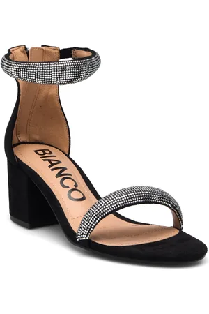 Bianco Bialisbon Sandal Rhinest Faux Suede Korolliset Sandaalit Black