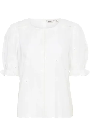 B YOUNG Byjinni Blouse - Tops Blouses Short-sleeved White