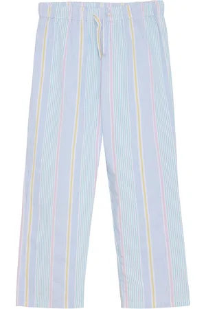 Minymo Pants Y/D Seersucker Bottoms Trousers Blue