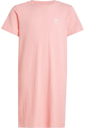adidas Rib Dress Dresses & Skirts Dresses Casual Dresses Short-sleeved Casual Dresses Pink