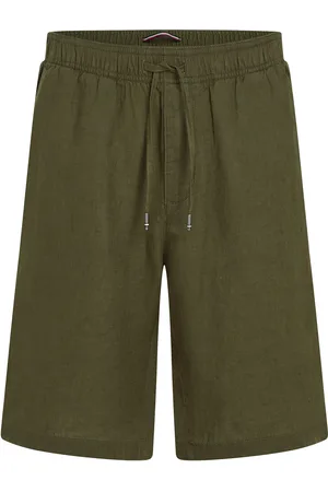 Tommy Hilfiger Harlem Po Linen Short Bottoms Shorts Linen Shorts Khaki Green