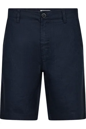 Bruun & Stengade Bs Peppon Regular Fit Shorts Bottoms Shorts Linen Shorts Navy