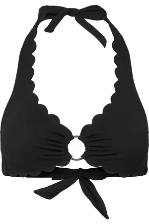 Hunkemöller Scallop Halter Croptop Swimwear Bikinis Bikini Tops Wired Bikinitops Black