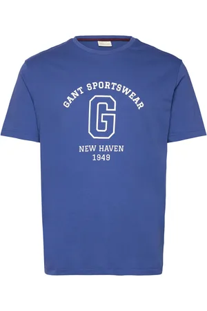GANT Graphic Ss T-Shirt Tops T-shirts Short-sleeved Blue
