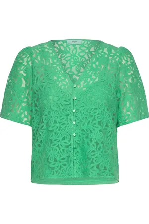 Suncoo Lea Tops Blouses Short-sleeved Green