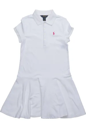Ralph Lauren Stretch Mesh Polo Dress Mekko White