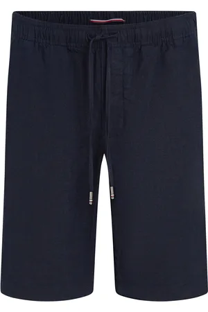 Tommy Hilfiger Harlem Po Linen Short Bottoms Shorts Linen Shorts Blue