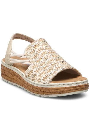 Rieker 62741-60 Shoes Sandals Flat Sandals Beige