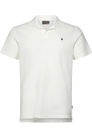 Morris Dylan Piqué Shirt Tops Polos Short-sleeved White