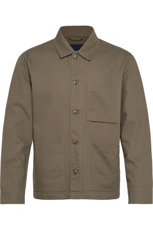 Lindbergh Linen Blend Overshirt Tops Overshirts Khaki Green