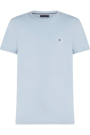 Tommy Hilfiger Cotton Linen Tee Tops T-shirts Short-sleeved Blue