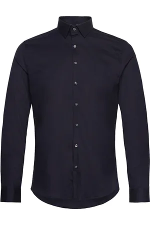 Calvin Klein Twill Easy Care Slim Shirt Tops Shirts Business Navy