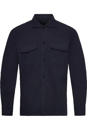 Morris Seersucker Overshirt Designers Shirts Casual Shirts Navy