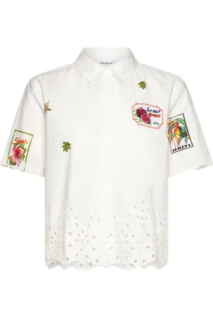 Desigual Afrodita Tops Blouses Short-sleeved White