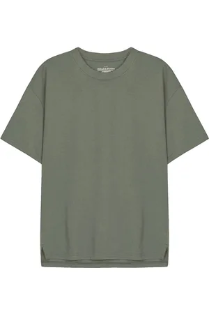 Bread & Boxers Heavy Tee Tops T-shirts Short-sleeved Khaki Green