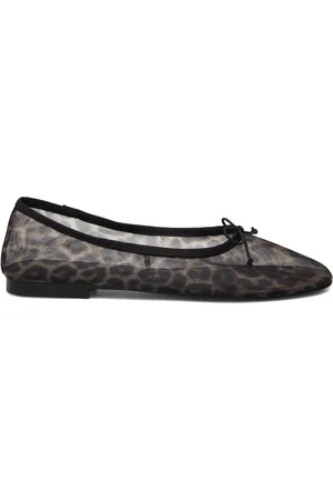 MANGO Animal-Print Mesh Ballerina Flats Ballerinat Multi/patterned