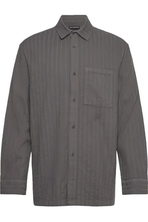 HAN Kjøbenhavn Relaxed Striped Shirt Designers Shirts Casual Shirts Grey