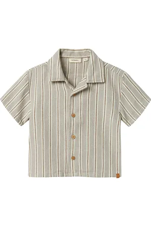 Lil Atelier Nmmfrede Ss Loose Shirt Lil Tops Shirts Short-sleeved Shirts Green